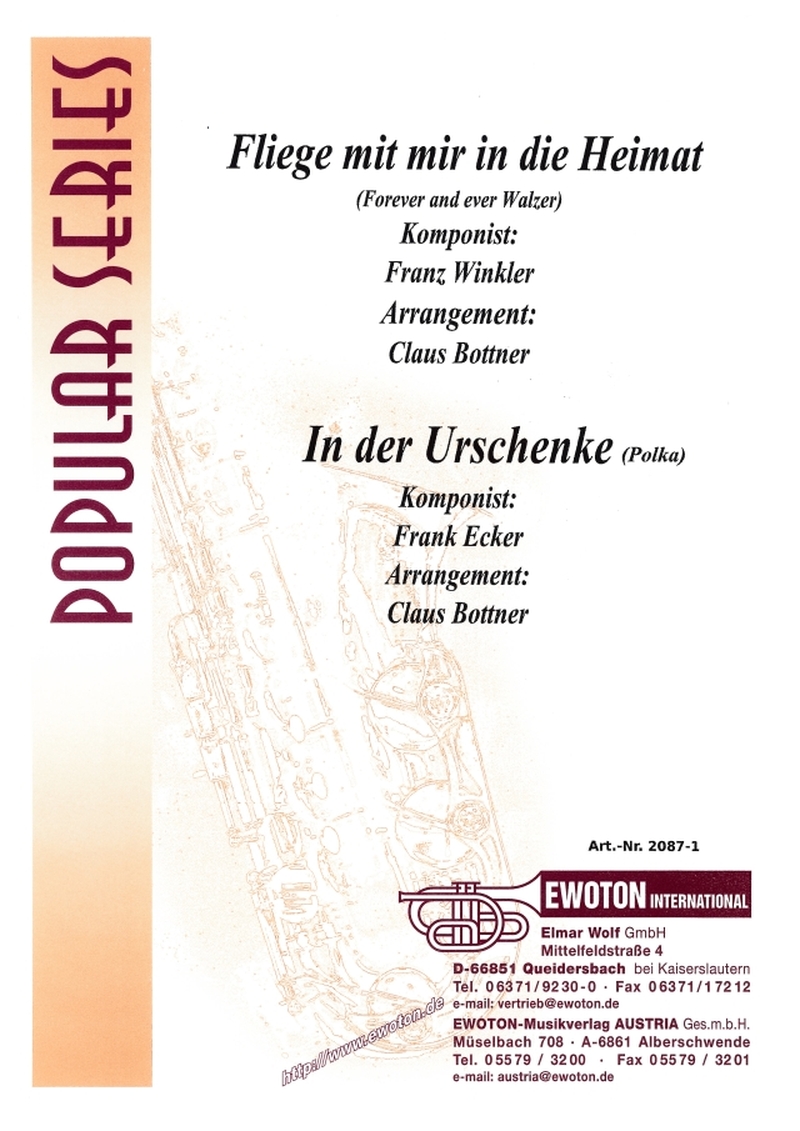 Fliege mit mir in die Heimat Walzer Musikverlag Abel