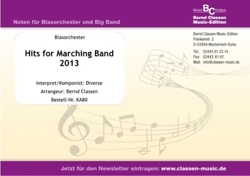 Hits for Marching Band 2013