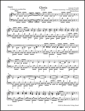 Gloria RV 589 - Orgel