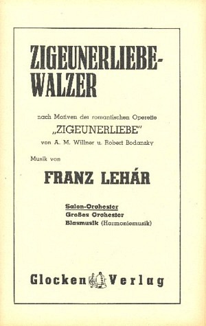 Zigeunerliebe-Walzer (Salonorchester)
