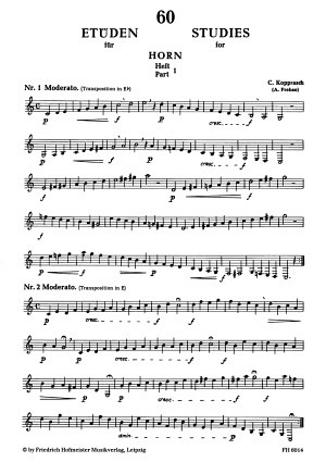 60 ausgewählte Etüden für Horn, Band 1