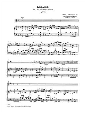 Concerto per Oboe e archi op. 7/6