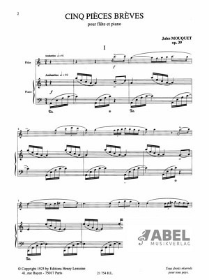 5 Pieces Breves op. 39 (Flöte)