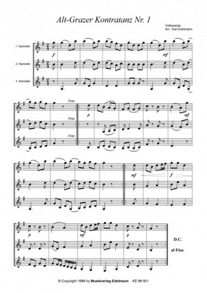 Festliche Klarinettentrios - Heft 1