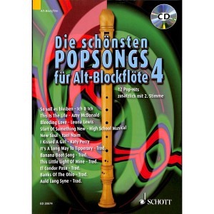 Die schönsten Popsongs für Altblockflöte - Band 4 (inkl. CD)