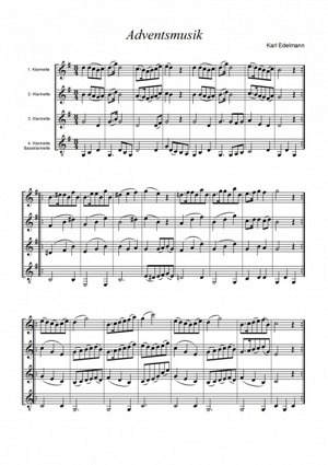 Festliche Adventmusik für 4 Klarinetten