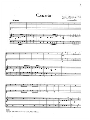 Concerto per 2 oboi e archi op.7/2