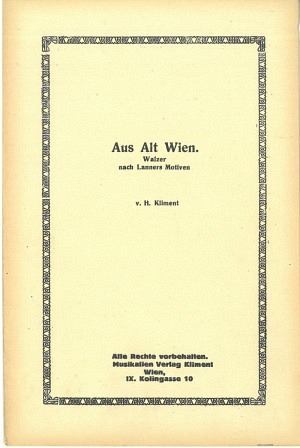 Aus Alt Wien (Walzer nach Lanners Motiven)