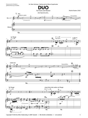 Duo für Horn und Klavier