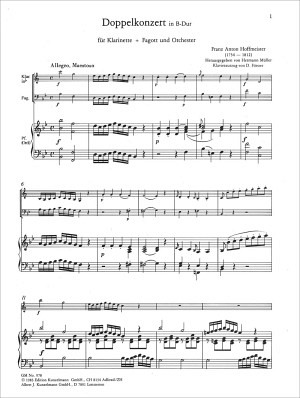 Doppelkonzert für Klarinette und Fagott B-Dur