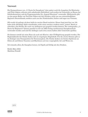 11 Duets for Beginners for Saxophone (inkl. CD)